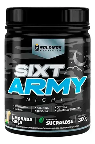 Pré-treino Soldiers Nutrition Sixt Army Night 300g Limonada Suíça