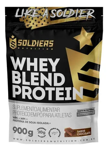 Suplemento Whey Blend Protein Concentrado e Isolado 900g Sabor Chocolate