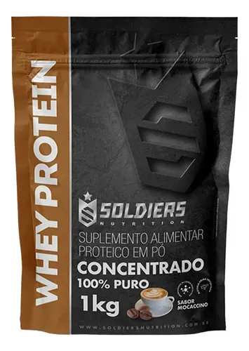 Whey Protein Concentrado Soldiers Nutrition 1Kg Sabor Mocaccino
