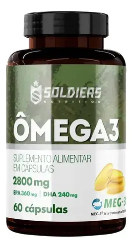 Suplemento Ômega 3 Soldiers Nutrition 2800mg 60 Cápsulas