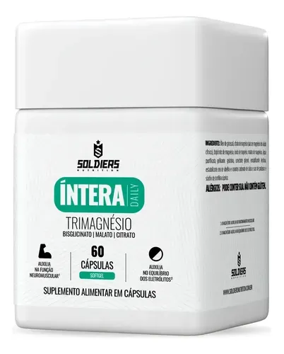 Suplemento Soldiers Nutrition Trimagnésio Bisglicinato 60 Cápsulas Softgel