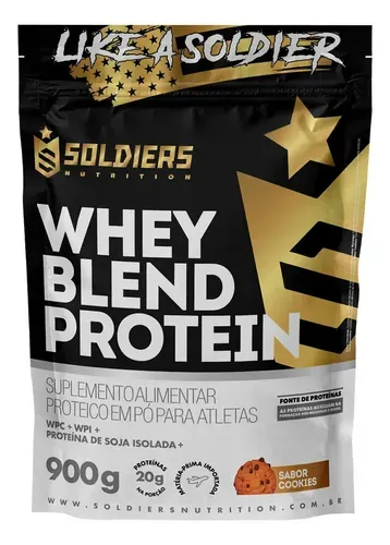 Whey Blend Soldiers Nutrition Concentrado e Isolado 900g Cookies
