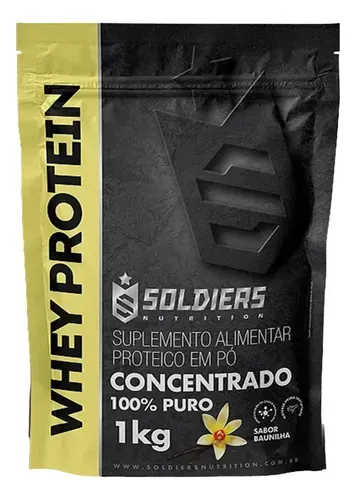 Whey Protein Concentrado Soldiers Nutrition 1Kg Sabor Baunilha