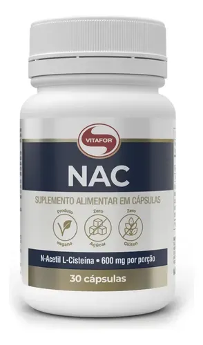 Suplemento Vitafor NAC 30 Cápsulas Sabor Sem Sabor Natural / Sem Sabor - Foto oficial e menor preço