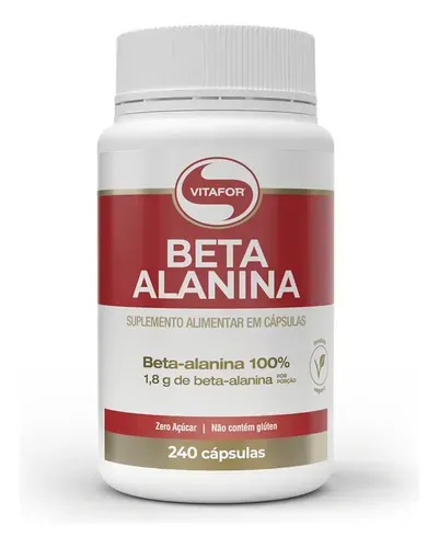 Suplemento Alimentar Beta Alanina 240 Cápsulas Vitafor Sem Sabor Natural / Sem Sabor