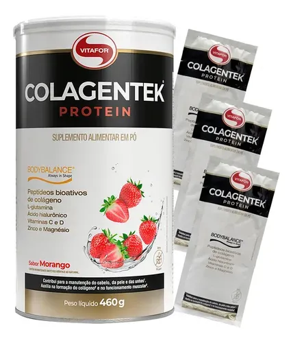 Colagentek Bodybalance Vitafor Colágeno Morango 460g