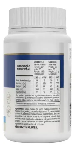 Suplemento Cálcio Plus Vitafor Com Vitaminas D, K E Magnésio (90 Cps)