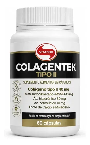Suplemento Colagentek Il com 60 Cápsulas Vitafor Sem Sabor Natural / Sem Sabor