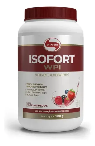 Whey Protein Isolado Isofort Frutas Vermelhas 900g Vitafor