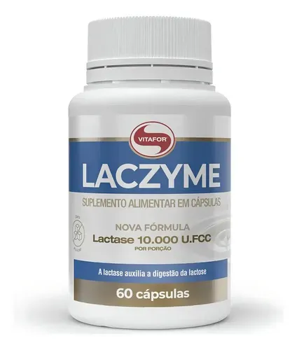 Suplemento Enzimático Vitafor Laczyme 60 Cápsulas - Foto oficial e menor preço