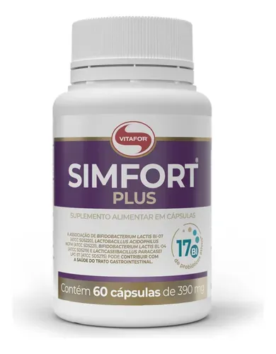Suplemento Probiótico Simfort Plus Vitafor 17 Bilhões 60 Cápsulas