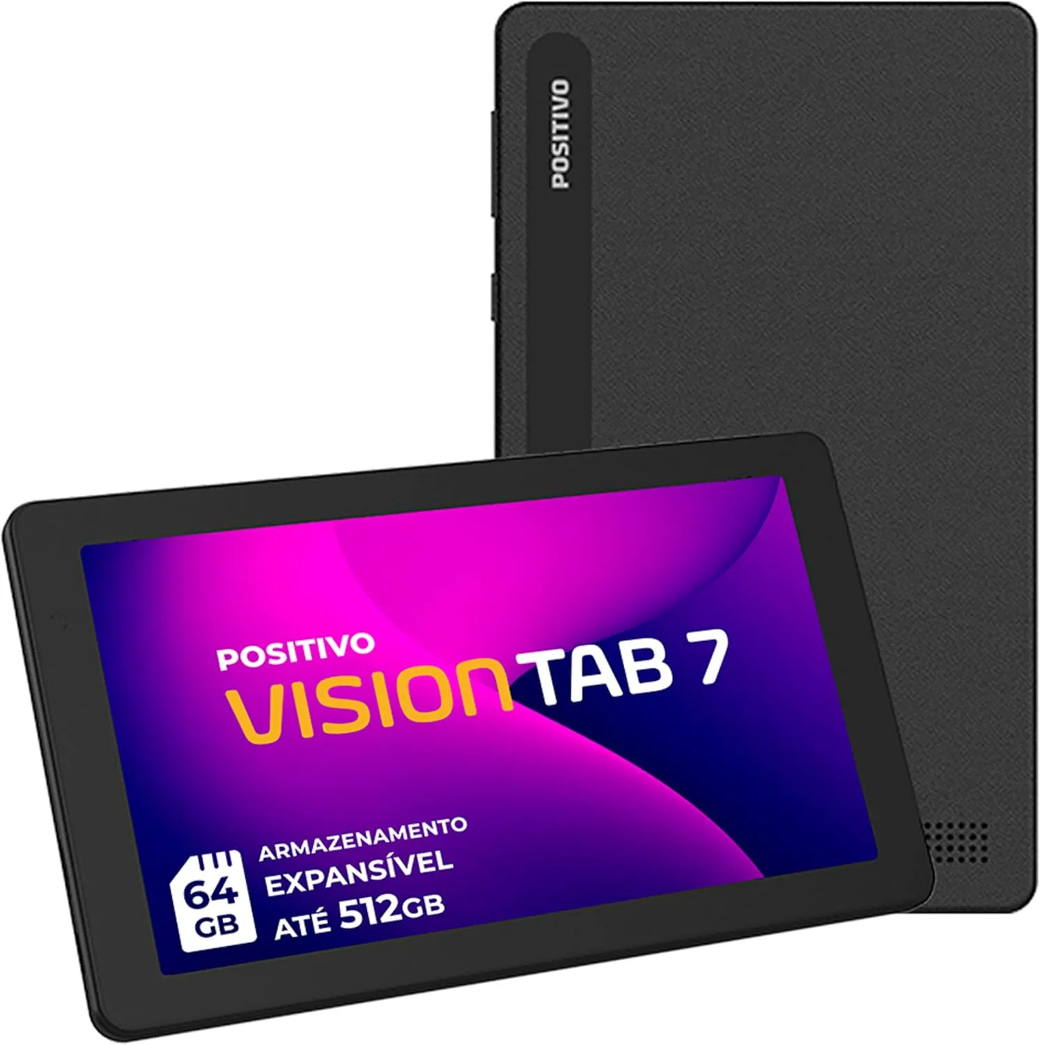 Tablet Positivo Vision TAB 7 64GB 3GB RAM Android 14 Go Preto