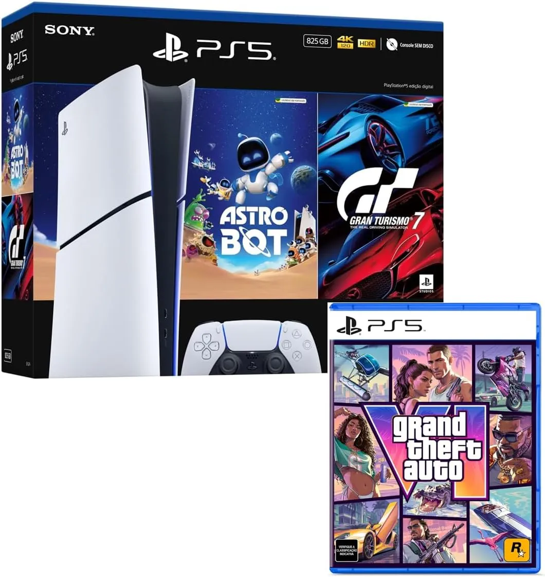 Console Sony PlayStation 5 Slim Digital 825 GB + Bundle Jogos